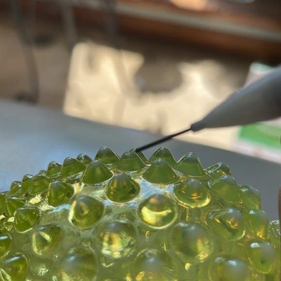 Fenton topaz hobnail mini bud vase straight  edge. - Picture 5 of 9